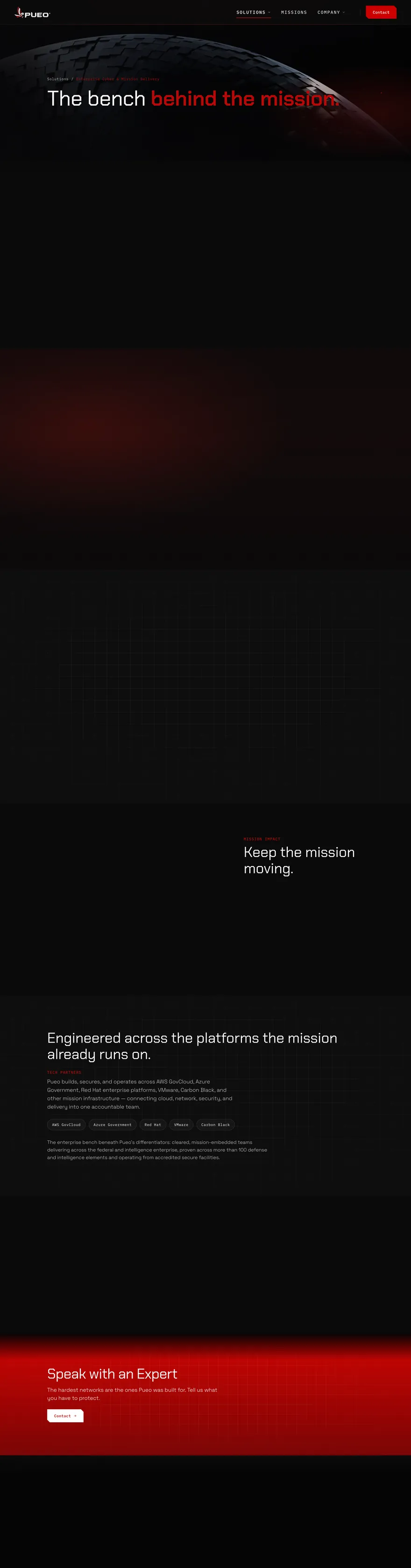 Pueo Enterprise Cyber Mission Delivery page
